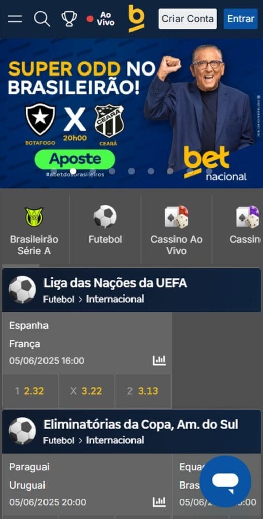 Betnacional Home Page