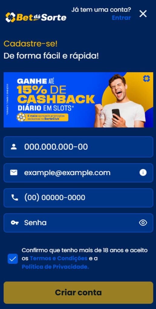 Betdasorte Registro - Como fazer seu cadastro