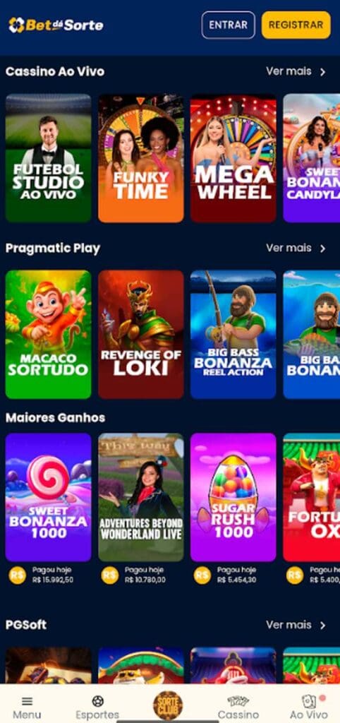 Bet dá Sorte Cassino ao vivo