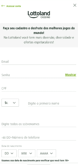 Lottoland app mobile pagina registro