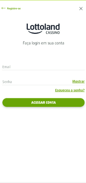 Lottoland app mobile pagina de login na sua conta