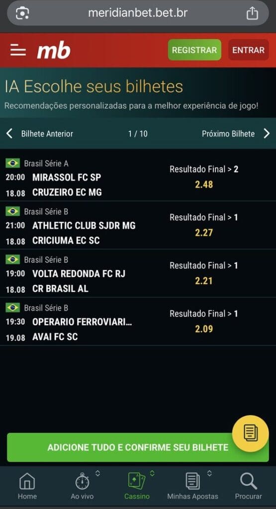 Meridianbet IA recomenda