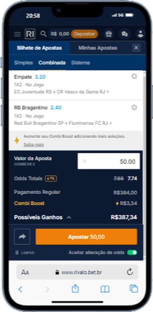 Como apostar na Rivalo