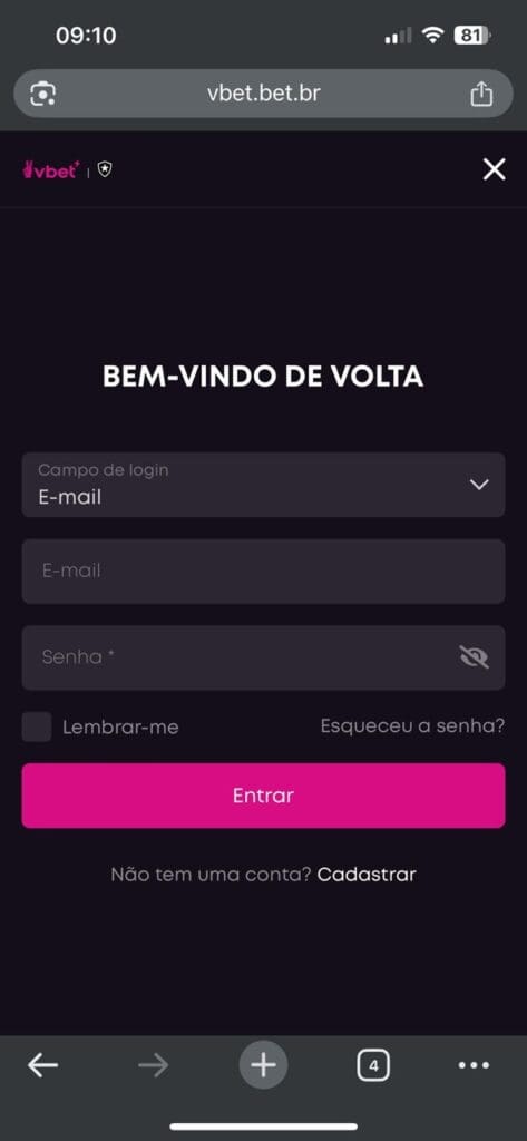Como fazer login na VBET